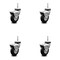Service Caster 3 Inch Chrome Hooded Neoprene Rubber Grip Ring Stem Casters with Brake SCC, 4PK SCC-GN03S310-NPRB-BC-B-4 - alternate 1